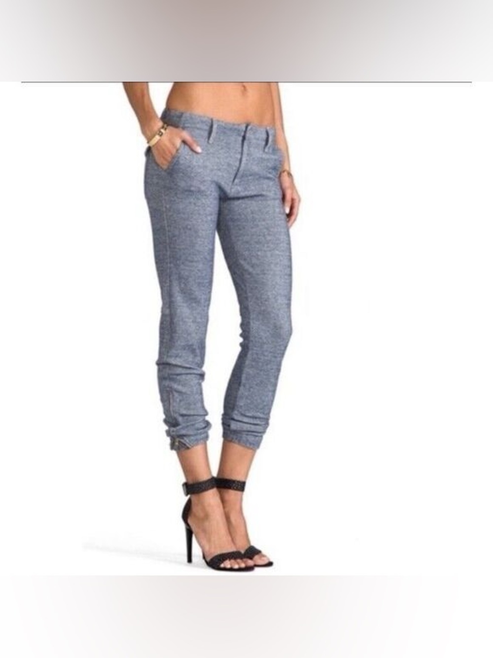 MOTHER The Misfit Isle of Skylight Cropped Jogger Pants - Size 26- Heather Gray